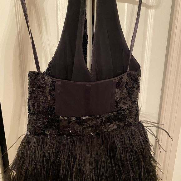 Bebe ostrich feather dress in black - Picture 2 of 4